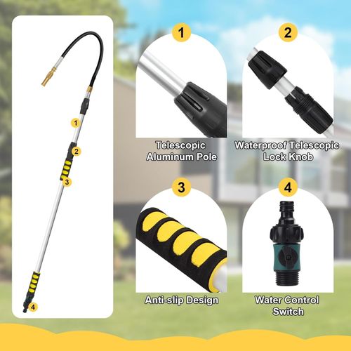 20FT Reach Gutter Cleaning Tools from Ground, Telescopic Rain Gutter Cleaner Too — image 6