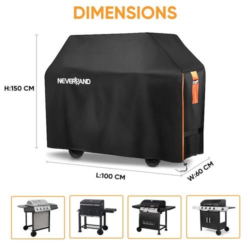 NEVERLAND 420D Heavy Duty BBQ Cover Waterproof Outdoor Barbecue Grill Protection