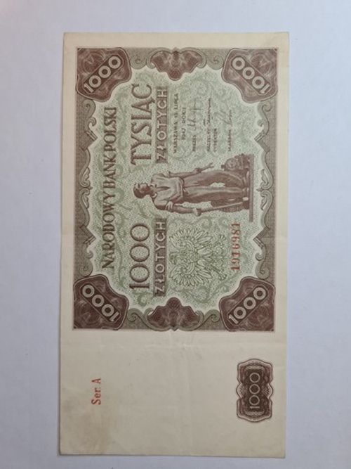 Poland, 1000 Zlotych 1947, Ser.A - RARE