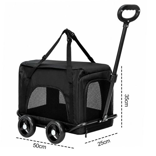 Foldable 2-in-1 Pet Stroller Carrier – Wheeled Backpack Trolley with Breathable — image 2