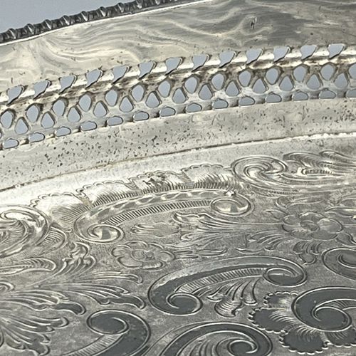 Vintage Silver Plated Gallery Serving Tray Claw Feet Cocktail Tea Handles Footed — image 14