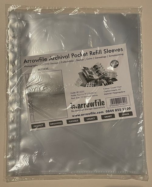 Arrowfile Archival Pocket Refill Sleeves : Double 6x9" (10 Pack) NEW RE1523C — image 1