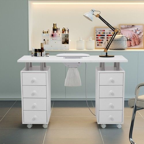 Wooden Manicure Nail Art Beauty Salon Table Desk with Extractor Dust Collector