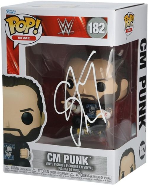 CM Punk WWE Autographed #182 Pipe Bomb Funko Pop! Figurine