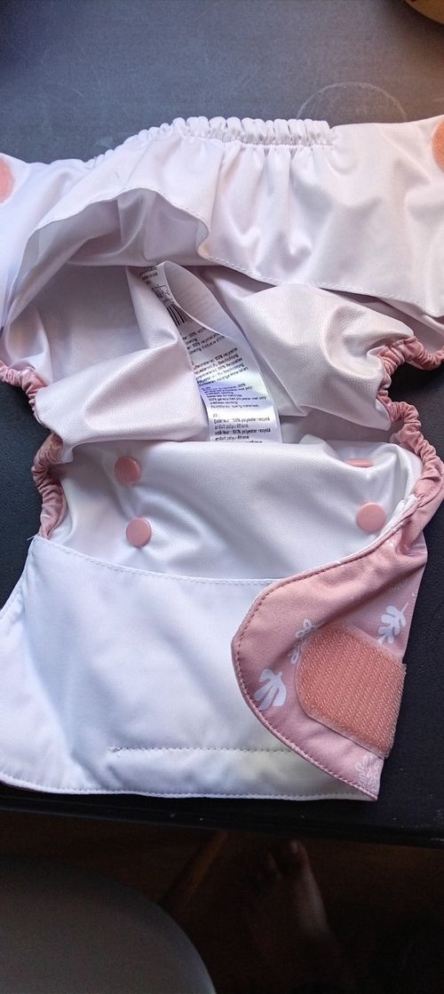 Tots Bots Bamboozle Wrap Nappy Cover Size 2 Pink with Bamboo Inserts/Boosters — image 8