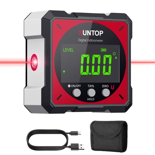 USB Digital Angle Finder Level Box 4-Side Magnetic Laser Protractor Gauge — image 7