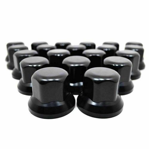 60x Black 32mm Wheel Nut Cover Plastic Caps Bolt Fit Truck Lorry Trailer Bus LKW