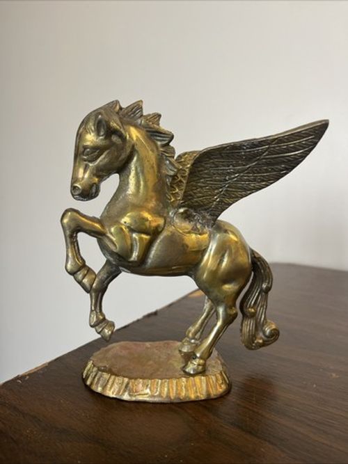 Solid Brass Pegasus Flying Horse 6.5” Heavy Greek Mythology Statue 2 Lbs