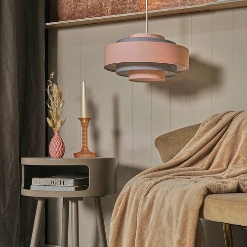 35cm Tiered Ceiling Pendant Light Shade Easy Fit Fabric Lampshade LED Bulb Lamp