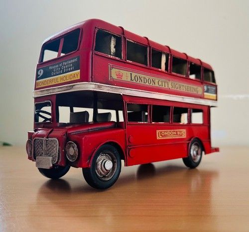Vintage London Double Decker Bus, Retro Red Bus, City Sightseeing, Ornament