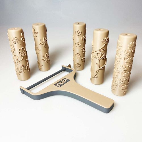 90mm Roller Gift Set 2 – 5 x 90mm Floral Line - including handle — image 1