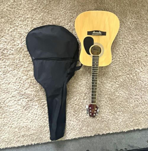 Stagg SA20D 3/4 N Dreadnought Acoustic Guitar Natural 6-String and soft gig bag