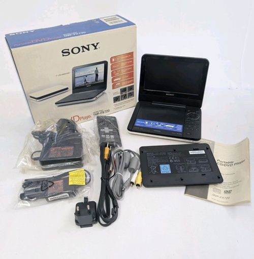 Sony Portable CD/DVD Player DVP-FX720 With Box, Remote & Cables Tested Working