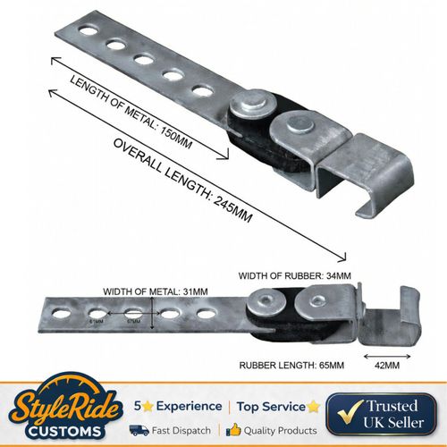 245MM UNIVERSAL STEEL RUBBER EXHAUST MUFFLER HANGER STRAP BRACKET MOUNT HOOK — image 1