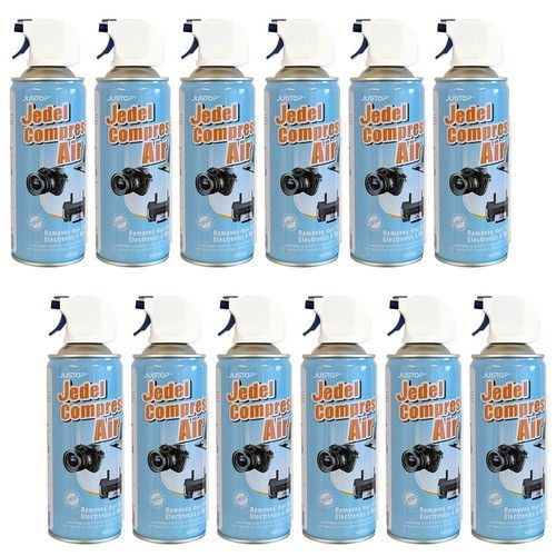 12x Compressed Air Can 400ml Spray Duster Multi Purpose Cleaner Laptop Keyboard