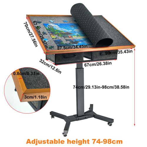 1500Pcs Jigsaw Puzzle Table Storage Board 2-Drawer & 4-Level Adjustable Tilting — image 11
