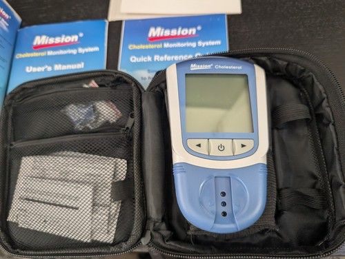 Mission Cholesterol Meter Digital Portable USB Blood Monitor Kit w/ User Manual
