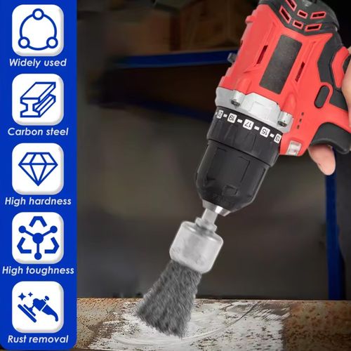 13Pcs Rotary Brass Wire Cleaning Wheel Cup Brush Drill Attachment Bit Set Tool — image 14