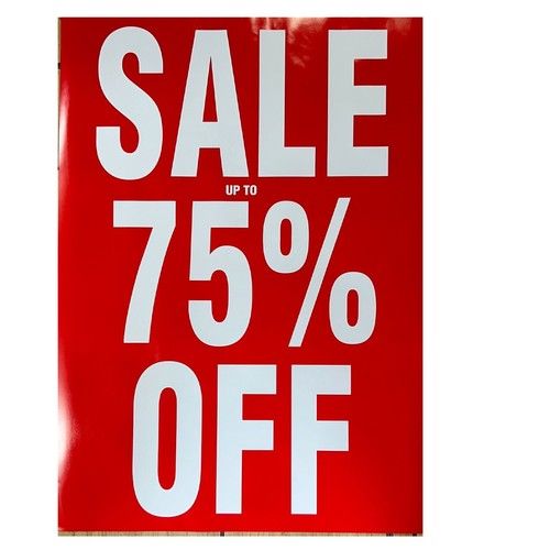 A1 Sale Poster Red White Poster A1 Shop Window Sign Decal POSTER Size 59 x 84)cm