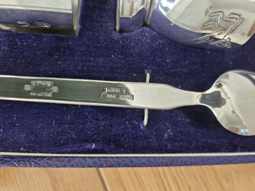 Once Upon A Time 1970s Boxed Christening Set Cup Spoon Napkin Ring — image 9