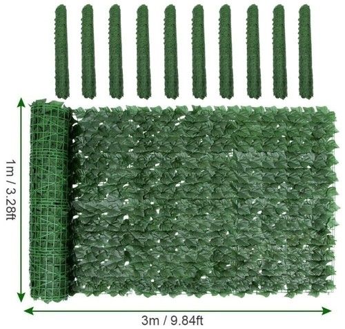 30M Artificial Hedge Roll Fake Ivy Leaf Garden Balcony Wall Privacy Fence Screen