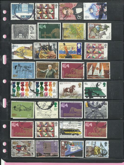 ~ 1250 GB British HIGH VALUE Commemorative stamps off paper.