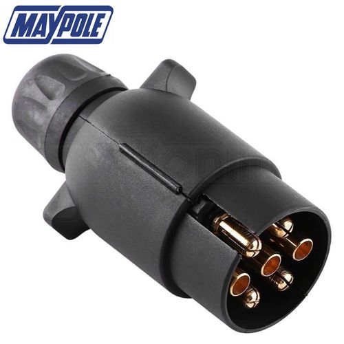 Maypole 12N Type 7 Pin Plastic Trailer Caravan Plug Wiring Lights 12v Trailer — image 1