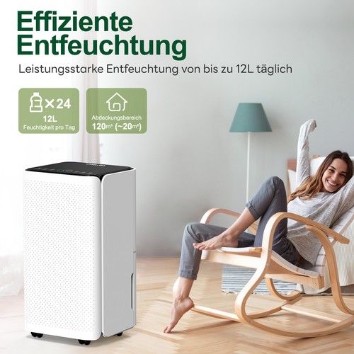 14L/Day Dehumidifier for Home - Automatic Humidity Sensor & Display 24H Timer