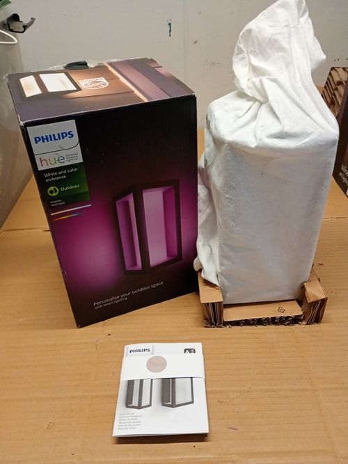 Philips Hue Impress White and Colour Ambiance Led Smart Garden Wall Light. — image 1