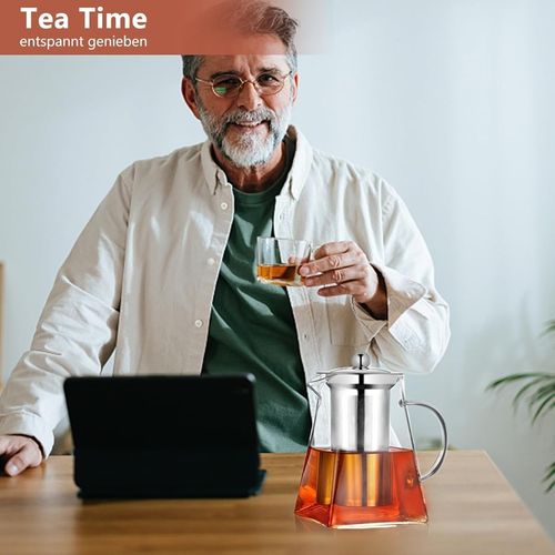 Home Glass Teapot with Infuser 750ml Loose Leaf Tea Kettle Heat/Cold Resistant — image 3