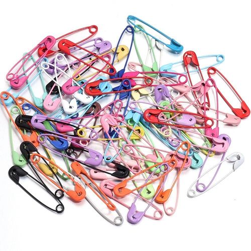 100 Pack Assorted Safety Pins Gold Silver Metal Sewing Craft Pins 22mm-55mm — image 1