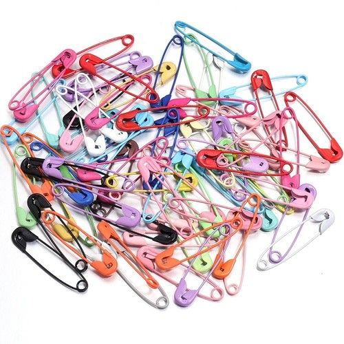 100 Pack Assorted Safety Pins Gold Silver Metal Sewing Craft Pins 22mm-55mm