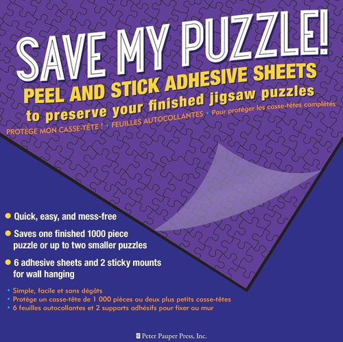 Save My Puzzle! Peel and Stick Adhesive Sheets to Preserver Your Jigsaw Puzzle, — image 1