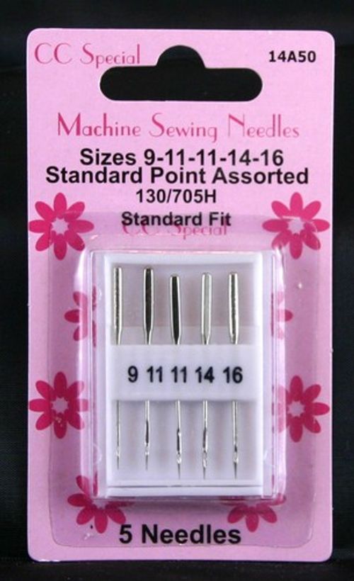 SEWING MACHINE NEEDLES-STANDARD, BALLPOINT OR JEANS - PACK OF 5 NEEDLES