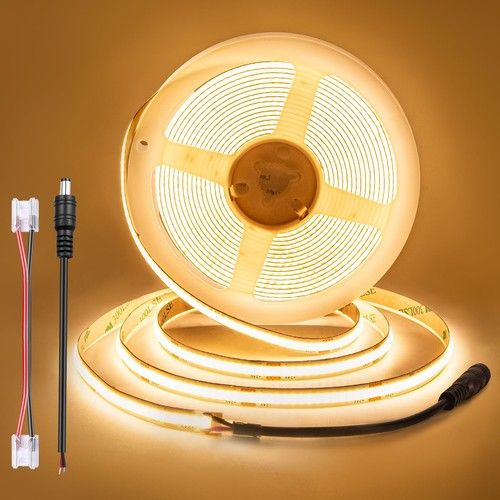 ACELUMO COB LED Strip Light 3m, 24V, Warm White, 3000K, No Power 3000k