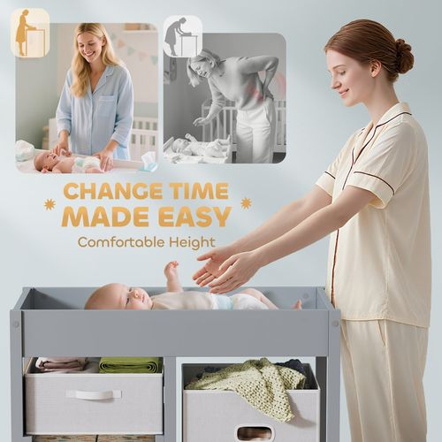 Baby Changing Table with 4 Drawers, EN12221 Safe, 84.5x48.5 cm — image 4