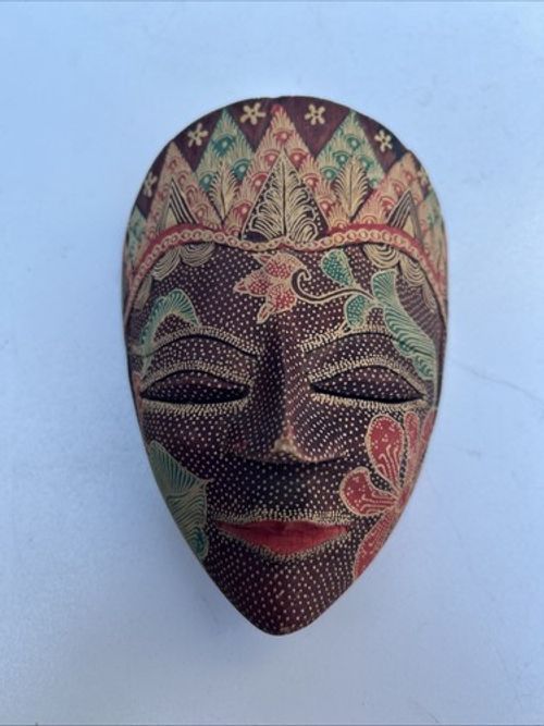 Hand Carved Tribal Indonesian Vintage ART Face Mask  Wooden Rare Rustic.