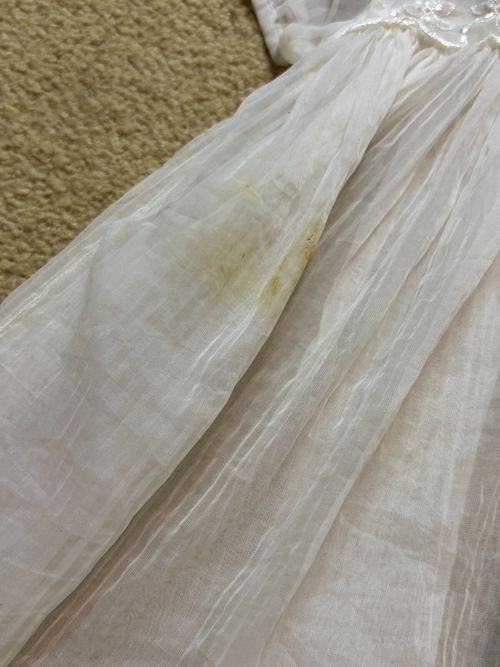 Vintage Carol Joy 50s Baby Baptism Christening Dress Sheer Bonnet Ivory White — image 5
