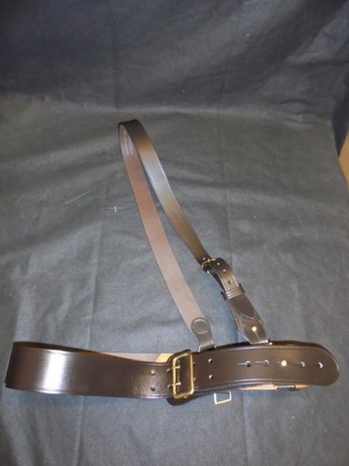 NEW British Army Officer's BROWN MALE Leather Sam Browne Belt, Sizes 27" to 45"