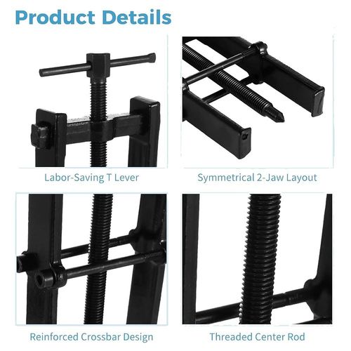 3" 4" 6" 2-Jaw Puller Kit Forged Steel Gear Bearing Extractor Removal Tool Set — image 3