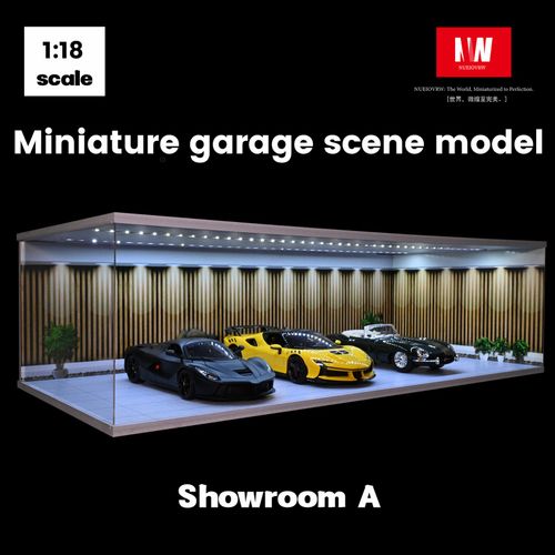 1/18 Diorama Diecast Garage 5 Parking Spaces LED Lighting Model Car Display Case — image 6