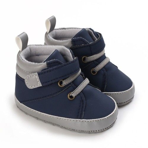 Newborn Baby Boy Pram Shoes Infant Toddler High Top PreWalker Trainers Sneakers