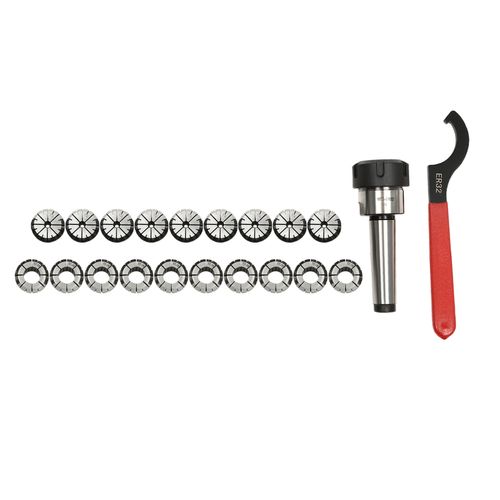 ER32 Collet Chuck Holder Precision ER32 Collet Set MT3 Shank Chuck+18 Collets — image 7