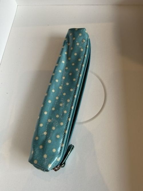 Catch Kidston Blue Polka Dot Slim Pencil Case Zip Up Pouch