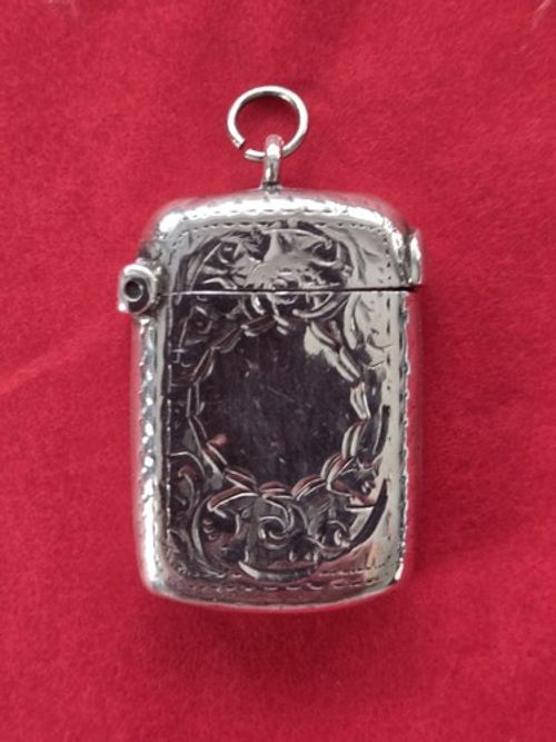 Solid Silver Vesta Case William Neale Chester 1898 40mm