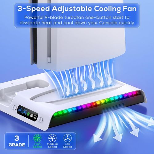 FASTSNAIL Charging Stand with Cooling Fan Only for PS5 Slim Console — image 4