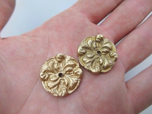Brass Ormolu Furniture Hardware Mount French Rococo Flower Antique STYLE x1 £2ea