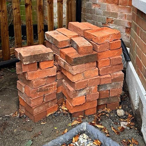 Reclaimed Red Bricks, Sawn Edge Rough Finish, Ashlar, Garden Wall Exterior £30