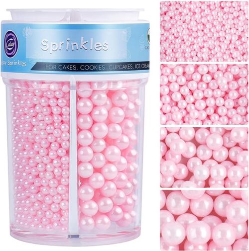 Light Pink Pearl Sprinkles for Cake Decorations - 130G Mother of Pearl Sugar 4 S