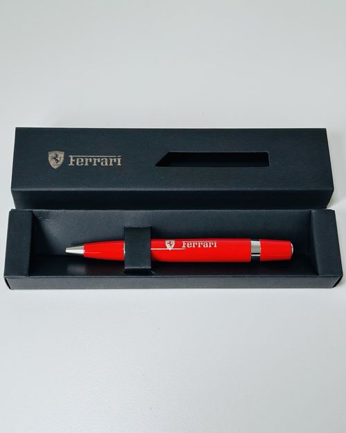 Ferrari Scuderia Red Ballpoint Pen with Gift Box Metal Clip Chrome Trim — image 2